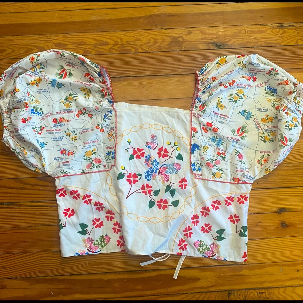 Wildflower Peasant Puff Sleeve Festival Shirt
